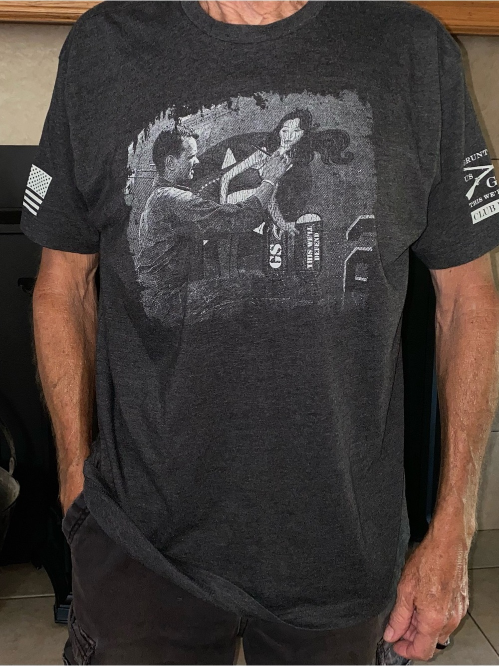 Grunt Style Dark Charcoal Graphic Crewneck Tee